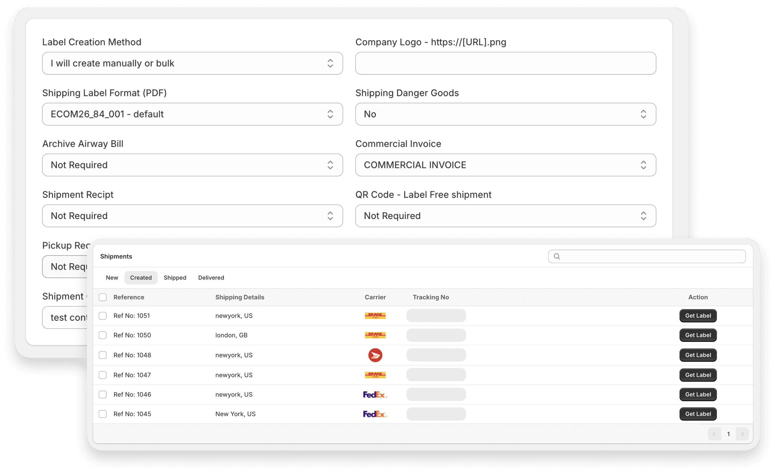 Shipping Label Generation